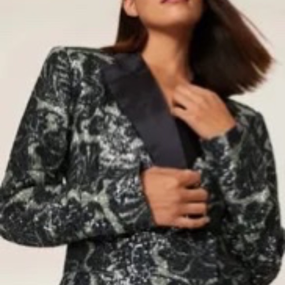 COPY - Rotate Rent the Runway Augustina Sequin blazer sz 8 $468 - Picture 4 of 8
